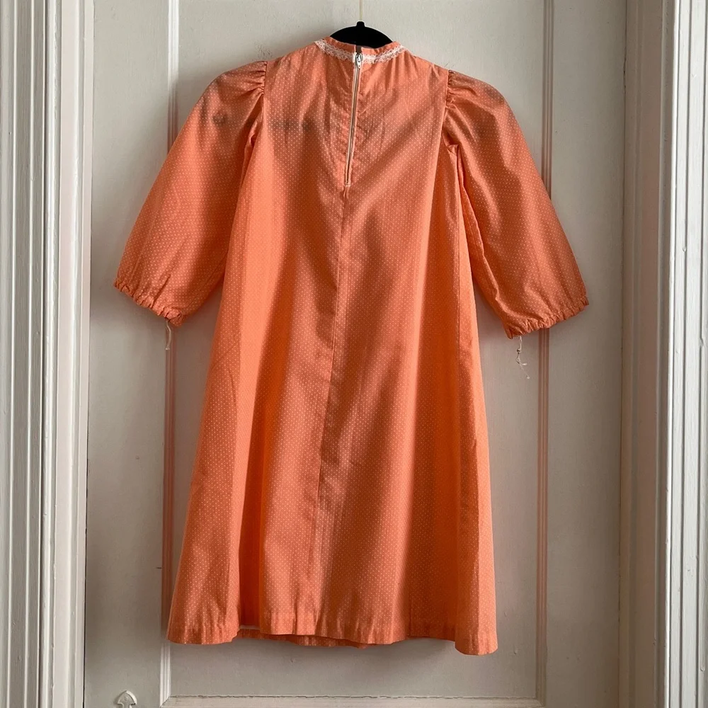 70s Vintage Handmade Girls Bicentennial Little House Prairie Dress & Bonnet - Picture 4 of 12